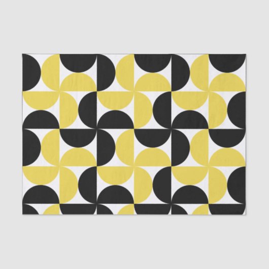 Geel en zwart Mid Century Modern Pattern Tissuepapier (Voorkant)
