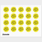 Geel en zwart minimalistisch Hartelijk dank Ronde Sticker (Vel)