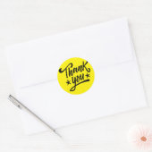 Geel en zwart minimalistisch Hartelijk dank Ronde Sticker (Envelop)