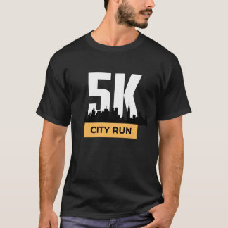 Geel en Zwart Modern 5K City Run T-shirt