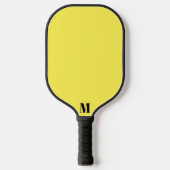 Geel en Zwart Modern Monogram Pickleball Paddle (Voorkant)