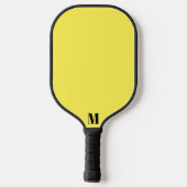 Geel en Zwart Modern Monogram Pickleball Paddle (Achterkant)
