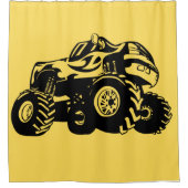 Geel en zwart monster-driekleurengordijn douchegordijn (Voorkant)