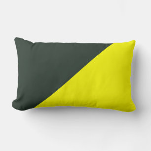Geel en zwart Olijf Solid Color Background #2 Kussen