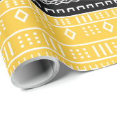 Geel en zwart omhuld papier voor het ompakken van (Rol Hoek)