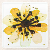 Geel en zwart Onderzetter met Faux Glitter Glazen Onderzetter (Voorkant)