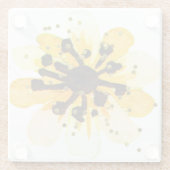 Geel en zwart Onderzetter met Faux Glitter Glazen Onderzetter (Achterkant)