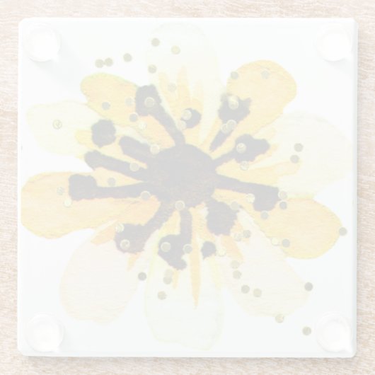 Geel en zwart Onderzetter met Faux Glitter Glazen Onderzetter (Achterkant)