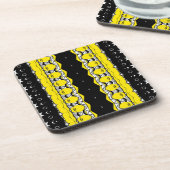 Geel en zwart Patroon Bier Onderzetter (Linkerzijde)