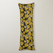 Geel en zwart patroon - gekko's en bladeren lichaamskussen (Achterkant (Verticaal))