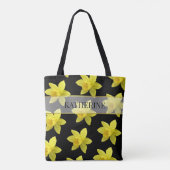 Geel en zwart patroon gepersonaliseerd tote bag (Achterkant)
