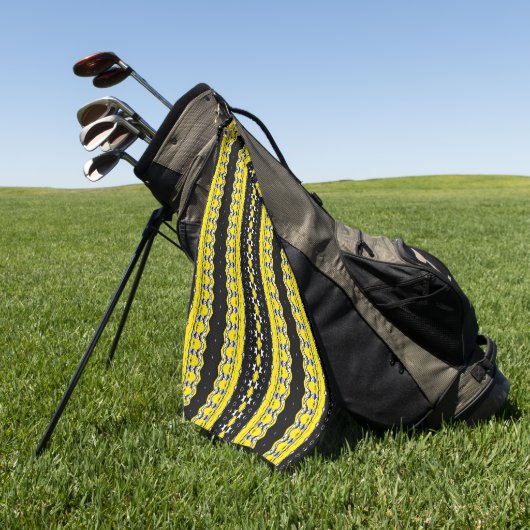 Geel en zwart Patroon Golfhanddoek (Groen)