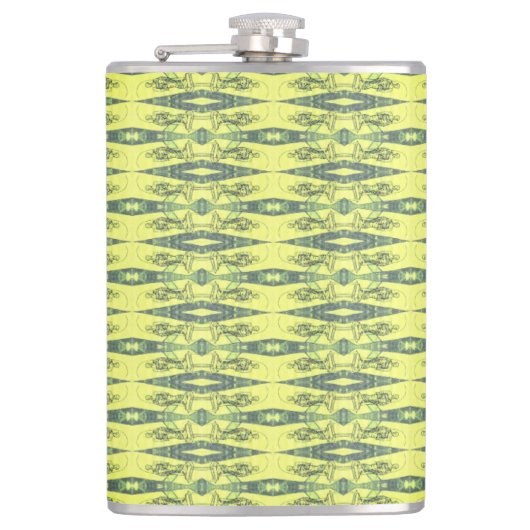 Geel en zwart patroon heupfles (Voorkant)