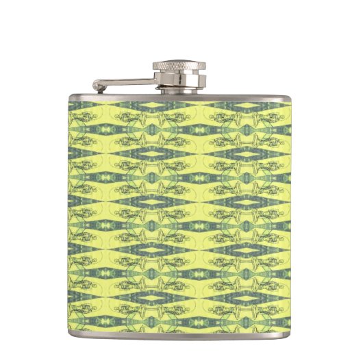 Geel en zwart patroon heupfles (Voorkant)