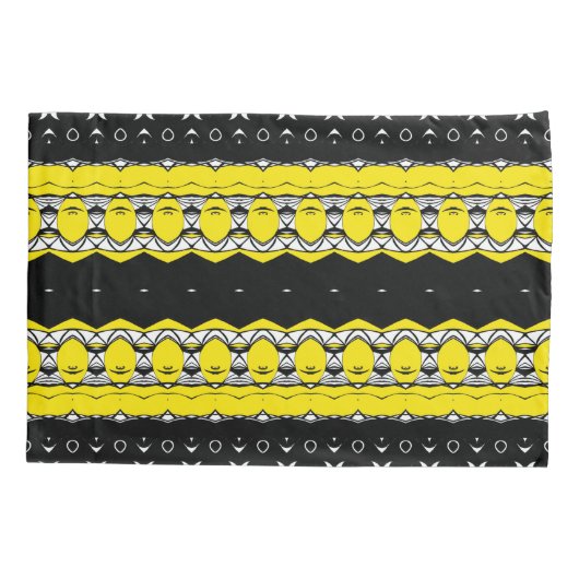 Geel en zwart Patroon Kussensloop (Achterkant-Links)