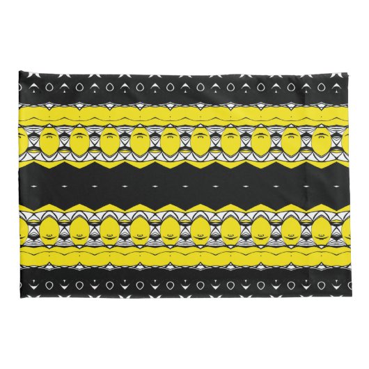 Geel en zwart Patroon Kussensloop (Achterkant-Rechts)