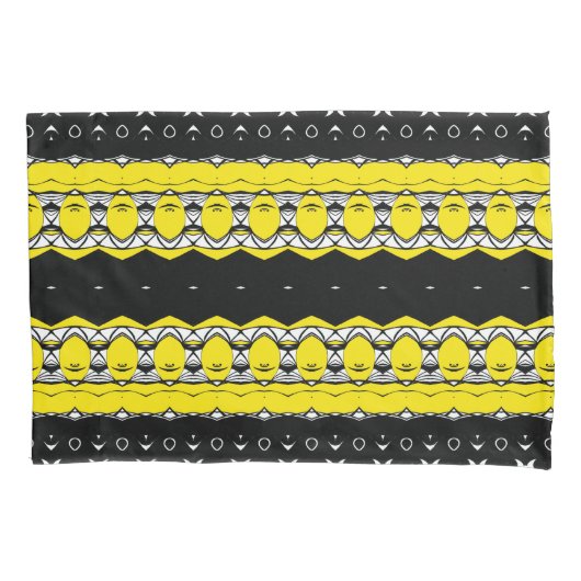 Geel en zwart Patroon Kussensloop (Voorkant-Links)