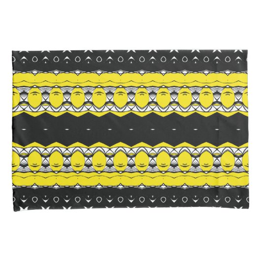 Geel en zwart Patroon Kussensloop (Voorkant-Rechts)