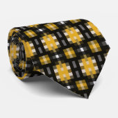 Geel en zwart Patroon Stropdas (Opgerold)