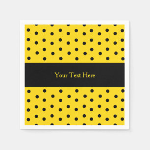 Geel en Zwart Polka Dot Custom Papier Servetten