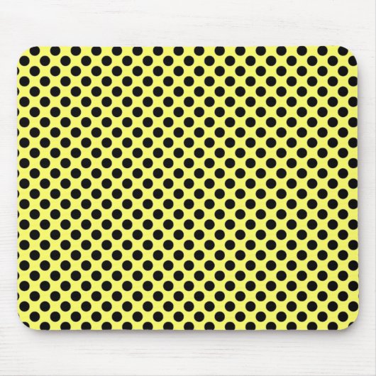 Geel en zwart Polka Dot Mousepad Muismat (Voorkant)