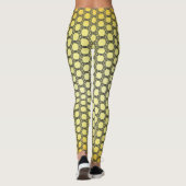 Geel en zwart Polka Dots Patroon Leggings (Achterkant)