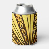 Geel en zwart Radiant Patroon Blikjeskoeler (Blikje Voorkant)