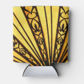 Geel en zwart Radiant Patroon Blikjeskoeler (Voorkant)