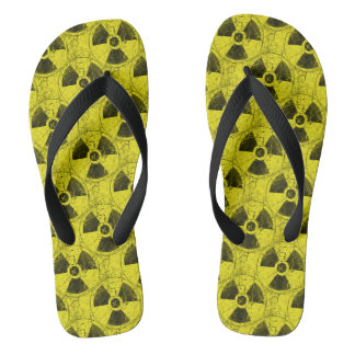 Geel en Zwart Radioactief Hazmat Grunge Patroon Teenslippers