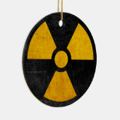 Geel en zwart radioactief kernreactorkeram keramisch ornament (Rechts)