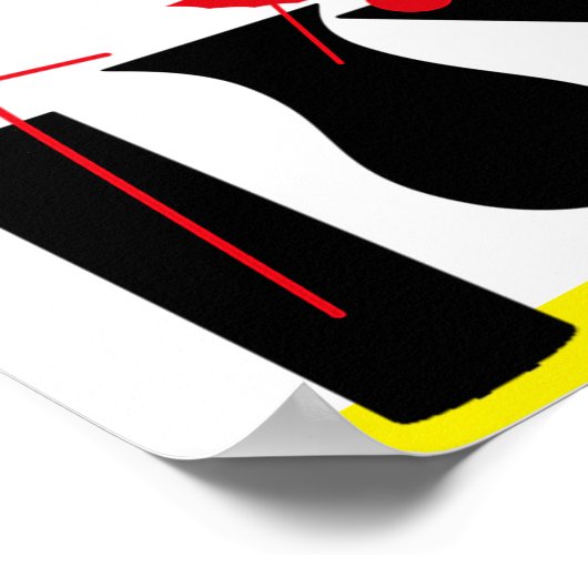 Geel en zwart — Relax-teken voor keuken Poster (Hoek)