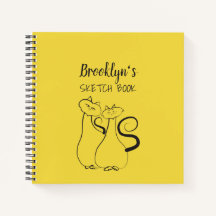 Geel en zwart schetsboek voor kunstenaars