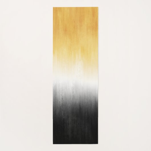 Geel en zwart schilderen Penseelstreken Moderne ku Yogamat (Achterkant)