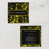 Geel en zwart schilderplaatje — Beauty Stylist Vierkante Visitekaartje (Voorkant / Achterkant)