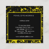 Geel en zwart schilderplaatje — Beauty Stylist Vierkante Visitekaartje (Achterkant)