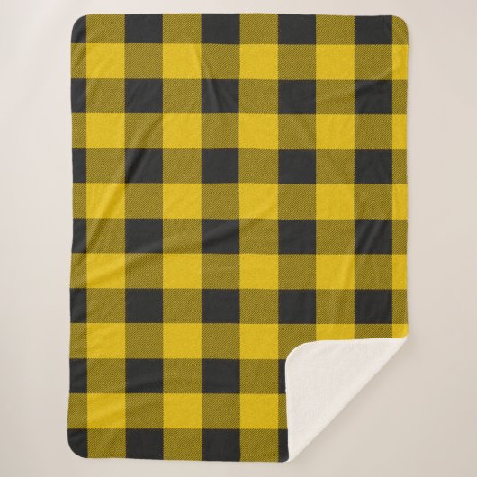 Geel en zwart sherpa deken (Voorkant)