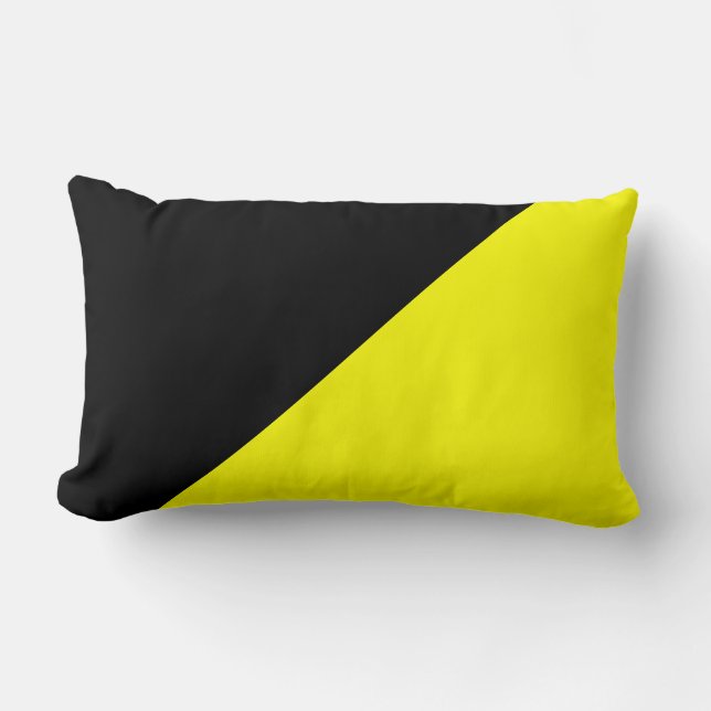 Geel en zwart, Solid Color Background Kussen (Voorkant)