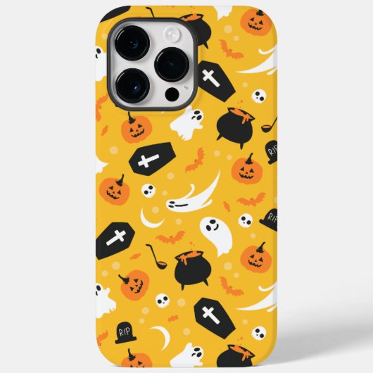 Geel en Zwart Spooky Patroon Case-Mate iPhone Case (Achterkant)