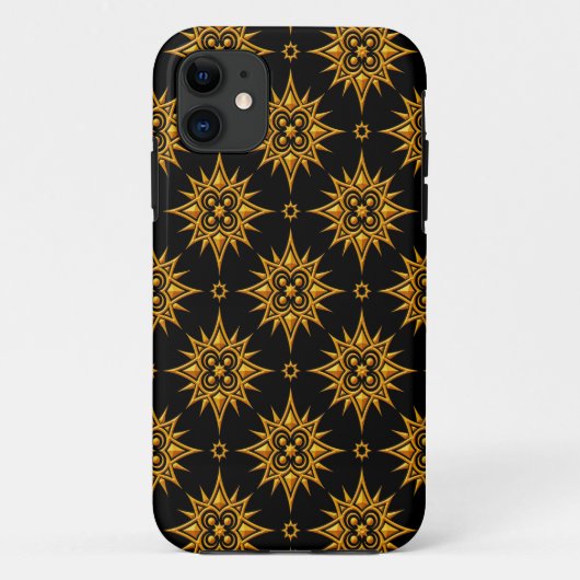 Geel en zwart Star-patroon Case-Mate iPhone Case (Achterkant)