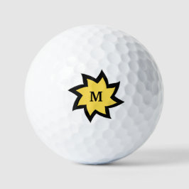 Geel en zwart Starburst Golf Ball Golfballen