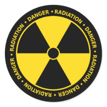 Geel en zwart stralingssymbool Sticker