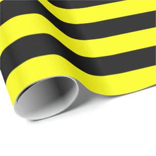 Geel en Zwart Streep Cadeaupapier