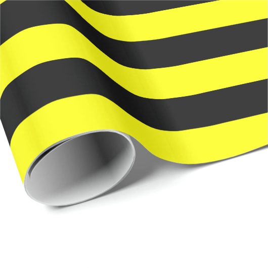 Geel en Zwart Streep Cadeaupapier (Rol Hoek)
