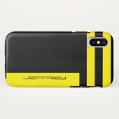 Geel en zwart Stripe Minimale Eenvoudige Naam robu Case-Mate iPhone Case (Achterkant (horizontaal))