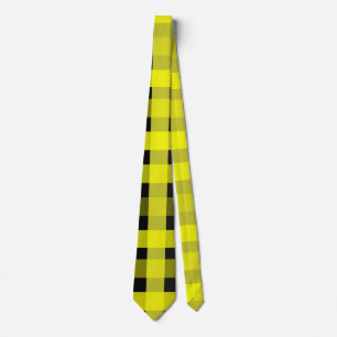 Geel en zwart Stropdas van Gingham