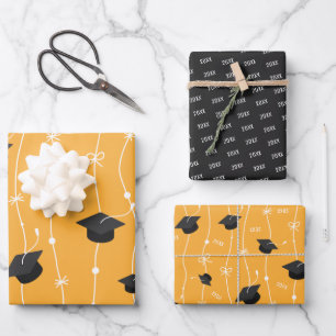 Geel en zwart stuifmeel inpakpapier vel
