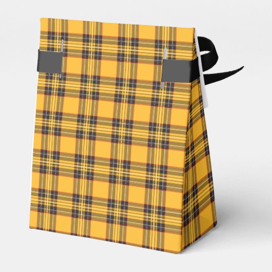 Geel en zwart Tartan Pset Tent Favor Box Bedankdoosjes (Achterkant)
