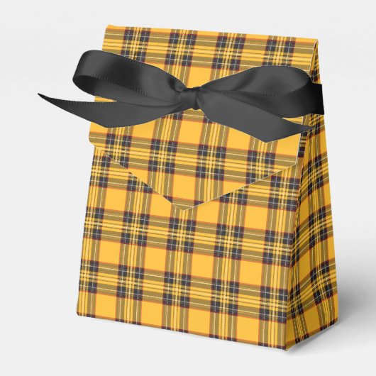 Geel en zwart Tartan Pset Tent Favor Box Bedankdoosjes (Voorkant Zijde)