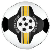Geel en Zwart Team Kleuren Aangepaste Naam Voetbal (Gedraaid)