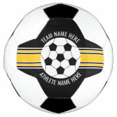 Geel en Zwart Team Kleuren Aangepaste Naam Voetbal (Voorkant)